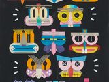 an image of a poster with a bunch of owls on it