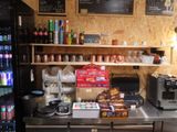 a counter that has a bunch of items on it