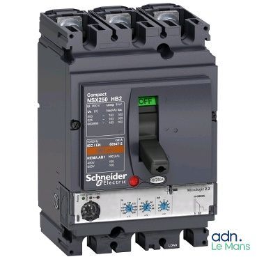 a close up of a circuit breaker on a white background