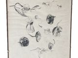 un dessin représentant des oiseaux et des fleurs sur une feuille de papier