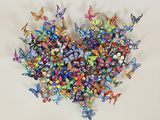 butterflies in a heart shape on a white background