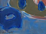 a painting of a person laying down on a bed