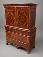 Cabinet deux corps en placage de bois de bout "oyster shell"… (photo 5)