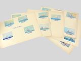 quatre enveloppes sur lesquelles figure l'image d'un bateau