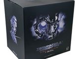 a close up of a box with a robot inside of it