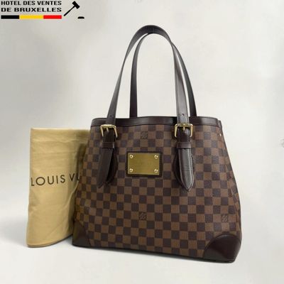 louis vuitton damier canvas and leather tote bag