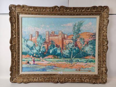 an image of a painting of a castle in a landscape