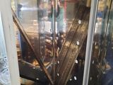 a picture of a broken glass display case in a store