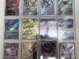 a lot of pokemon cards in a plastic case