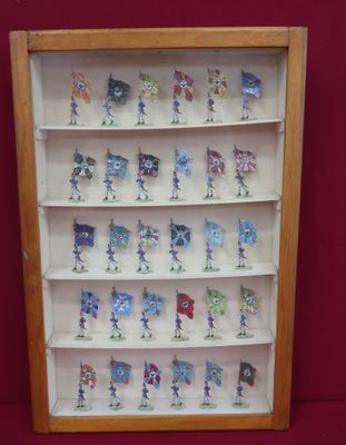 a picture of a display case with a lot of small figurines in it