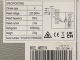 a label on the back of a refrigerator that says goldbox