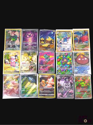 a lot of pokemon cards that are on the table