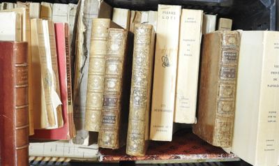 de nombreux livres qui se trouvent sur une étagère dans la pièce