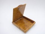 an image of a wooden box with a lid on a white surface