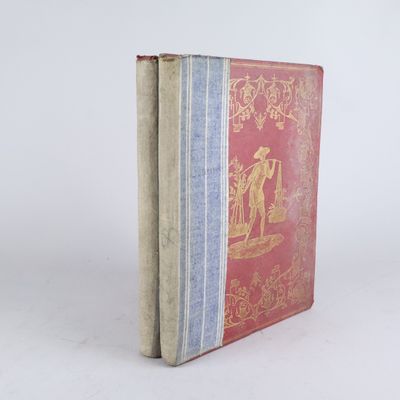un livre rouge orné d'une bande bleue