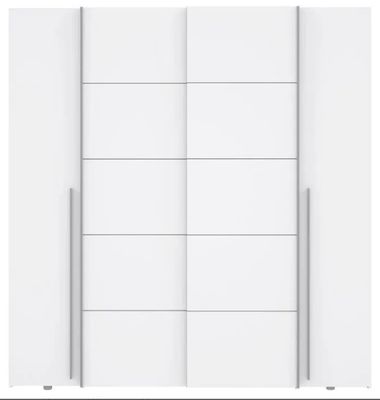 un gros plan d'une armoire blanche à porte coulissante