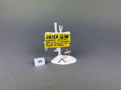 a small sign that is sitting on a table