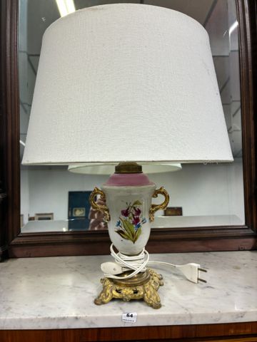 Lampe en porcelaine à deux anses, carafe en cristal (bouchon rapp