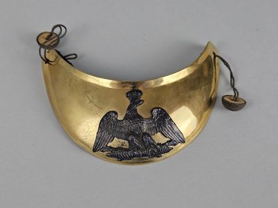 an image of a gold collar with a bird on it