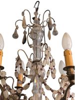 Lustre en bronze et pampilles de cristal à 4 bras de lumière… (photo 5)
