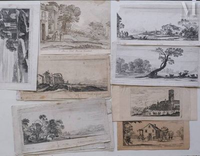 many drawings on the wall of this room