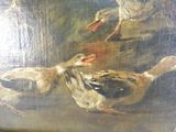 deux canards représentés debout dans un tableau