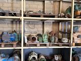 many different types of machinery on the shelves
