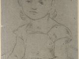 un dessin représentant une jeune fille en robe