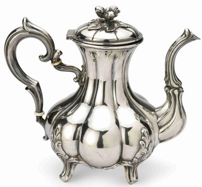 CafetiÈRE Verseuse EN Argent DE Style Louis XV
