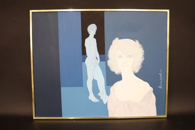 ECOLE MODERNE Belle poupée Acrylique sur toile signée (illis…