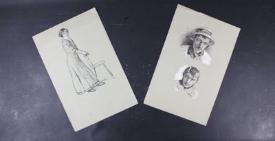 Henri SOLVEEN (1891-1956) Études d'hommes et Portrait de fem…