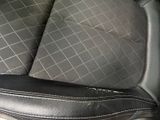 a close up of a seat in a car