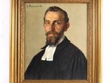 portrait d'un homme barbu dans un cadre en or
