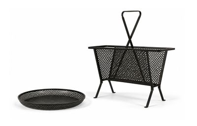 an image of a black basket and a black bowl on a white background