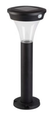 a close up of a solar powered lamp on a white background