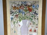 une image d'une peinture de fleurs dans un vase