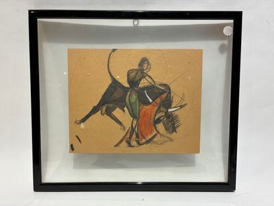 École française vers 1950 - Étude de scène tauromachique et …
