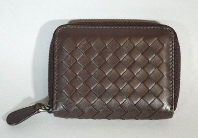 BOTTEGA VENETA Porte-monnaie en cuir marron