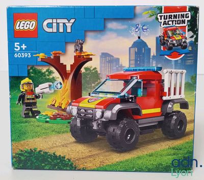 a lego city fire truck in the box