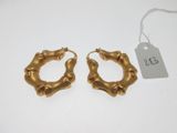 paire de boucles d'oreilles créoles en forme de bambou, couleur or