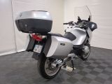 a motorcycle that is parked in a garage