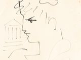 an image of a drawing of a woman with a bird flying above her head