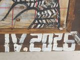 a painting of a zebra on a wooden frame