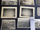 some old black and white photos of people and animals in a field