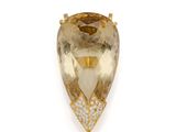 a yellow topaz quartz and diamond broochle