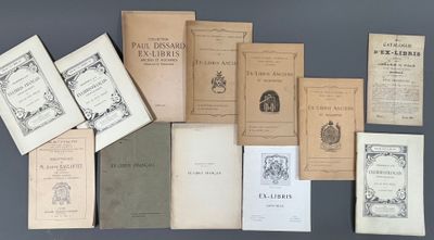 [Ex-libris]. Ensemble de 11 catalogues de ventes aux enchère…