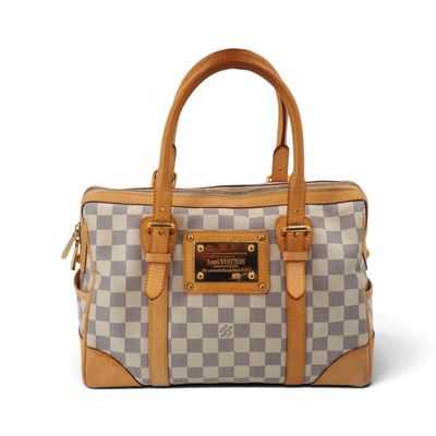 Sac à main Louis Vuitton en toile Damier et cuir