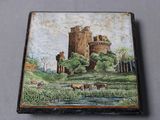 a picture of a painting of a castle on the wall
