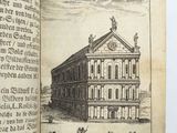 an open book with a picture of a building on it