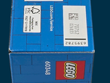 a blue box with a sticker on the side of it